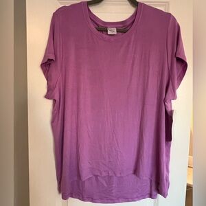 NWT Athleta With Ease Rib Tee, Orchid, Large